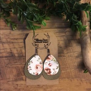 Faux leather teardrop earrings